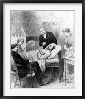 Framed President Garfield Lying Wounded in his Room at the White House, Washingto