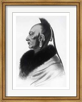 Framed Le Soldat du Chene, an Osage Chief
