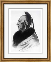 Framed Le Soldat du Chene, an Osage Chief