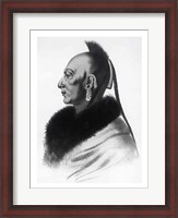 Framed Le Soldat du Chene, an Osage Chief