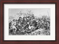 Framed Battle of Saratoga - General Arnold Wounded in the Attack on the Hessian Redoubt