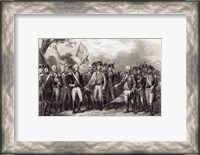 Framed British Surrendering their Arms to General Washington