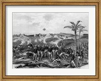 Framed 'How the Day was Won', Charge of the Tenth Cavalry Regiment at San Juan Hill, Santiago, Cuba