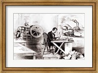 Framed Progress of the Century: The Lightning Steam Press, the Electric Telegraph, the Locomotive and the Steamboat