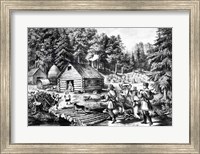 Framed Pioneer's Home on the Western Frontier