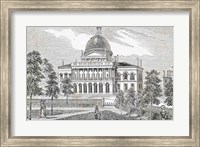 Framed Southern view of the State House in Boston