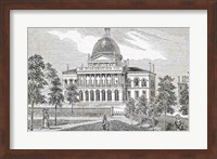Framed Southern view of the State House in Boston