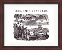 Framed Benjamin Franklin Conducts his Kite Experiment