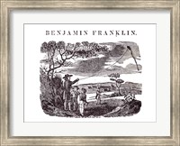 Framed Benjamin Franklin Conducts his Kite Experiment
