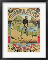 Framed Advertisement for the Columbia Bicycle