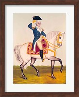 Framed General Washington on a White Charger