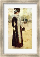 Framed Parisian Woman in the Bois de Boulogne