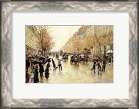 Framed Boulevard Poissonniere in the Rain