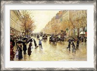 Framed Boulevard Poissonniere in the Rain