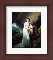 Framed Portrait of a Woman in a Cave