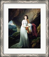 Framed Portrait of a Woman in a Cave