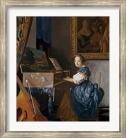 Framed Young Lady Seated at a Virginal