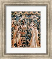 Framed Tutankhamun and his wife Ankhesenamun in a garden