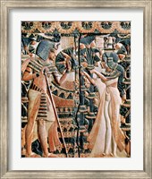 Framed Tutankhamun and his wife Ankhesenamun in a garden