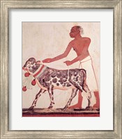 Framed Peasant leading a cow to sacrifice