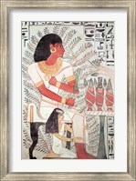 Framed Sennefer seated with his wife, Meryt, from the Tomb of Sennefer