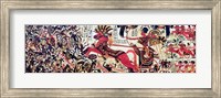 Framed Tutankhamun on his chariot attacking Africans