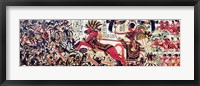 Framed Tutankhamun on his chariot attacking Africans