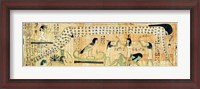 Framed Funerary papyrus of Djedkhonsouefankh depicting Geb and Nut
