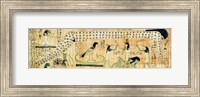 Framed Funerary papyrus of Djedkhonsouefankh depicting Geb and Nut