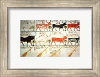 Framed seven celestial cows and the sacred bull and the four rudders of heaven