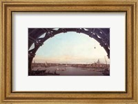 Framed London seen through an arch of Westminster Bridge