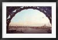Framed London seen through an arch of Westminster Bridge