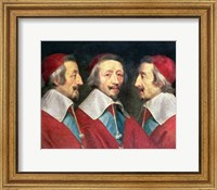 Framed Triple Portrait of the Head of Richelieu, 1642