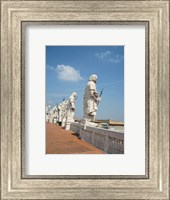 Framed Rome Statues of Saints on San Pietro on Roof
