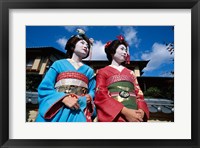 Framed Two geishas, Kyoto, Honshu, Japan