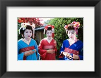 Framed Three geishas, Kyoto, Honshu, Japan