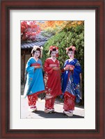 Framed Three geishas, Kyoto, Honshu, Japan (posed)