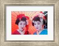Framed Geishas with Umbrellas