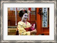 Framed Geisha in Yellow