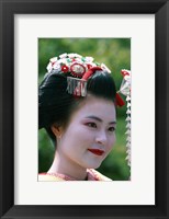 Framed Japanese Geisha Close Up