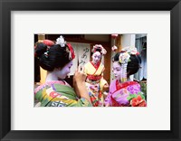 Framed Three geishas, Kyoto, Honshu, Japan (three women)