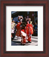 Framed Group of geishas, Kyoto, Honshu, Japan