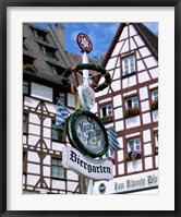 Framed Beer Garden Sign, Franconia, Bavaria, Germany