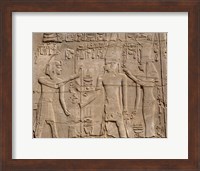 Framed Ramses II in front of Amun and Sethi I, Luxor Temple, Aswan, Egypt