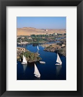 Framed Feluccas on the Nile River, Aswan, Egypt