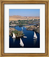 Framed Feluccas on the Nile River, Aswan, Egypt
