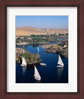 Framed Feluccas on the Nile River, Aswan, Egypt