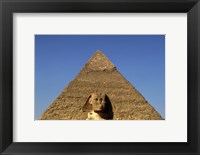 Framed Great Sphinx  Chephren Pyramid  Giza  Egypt