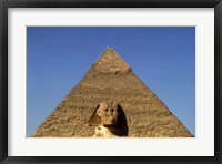 Framed Great Sphinx  Chephren Pyramid  Giza  Egypt