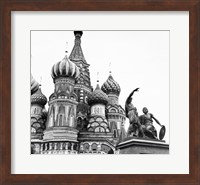 Framed Monument of Minin and Pozharsky St. Basil's Cathedral Moscow Russia